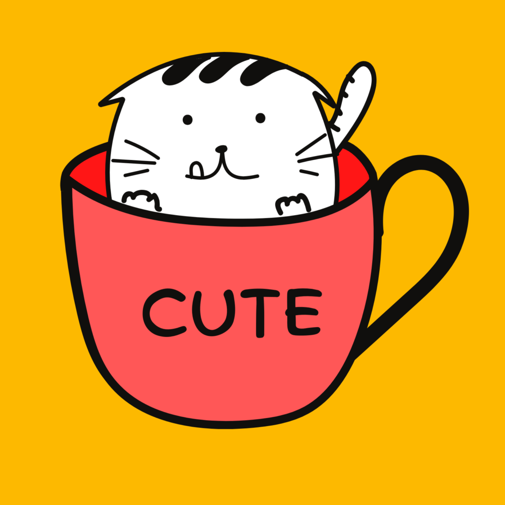 Cute Cat in a Cup