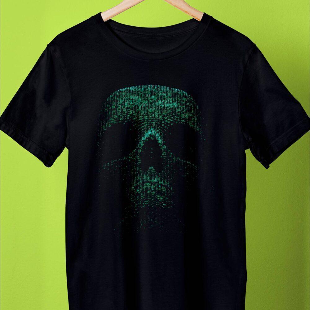 Binary Skull Black Color T-shirt