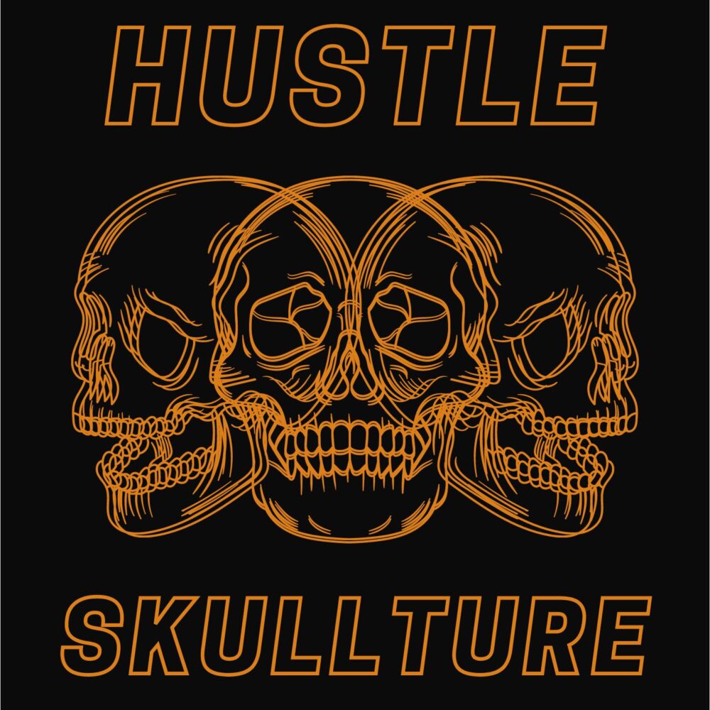 Hustle Skullture Black Color T-shirt